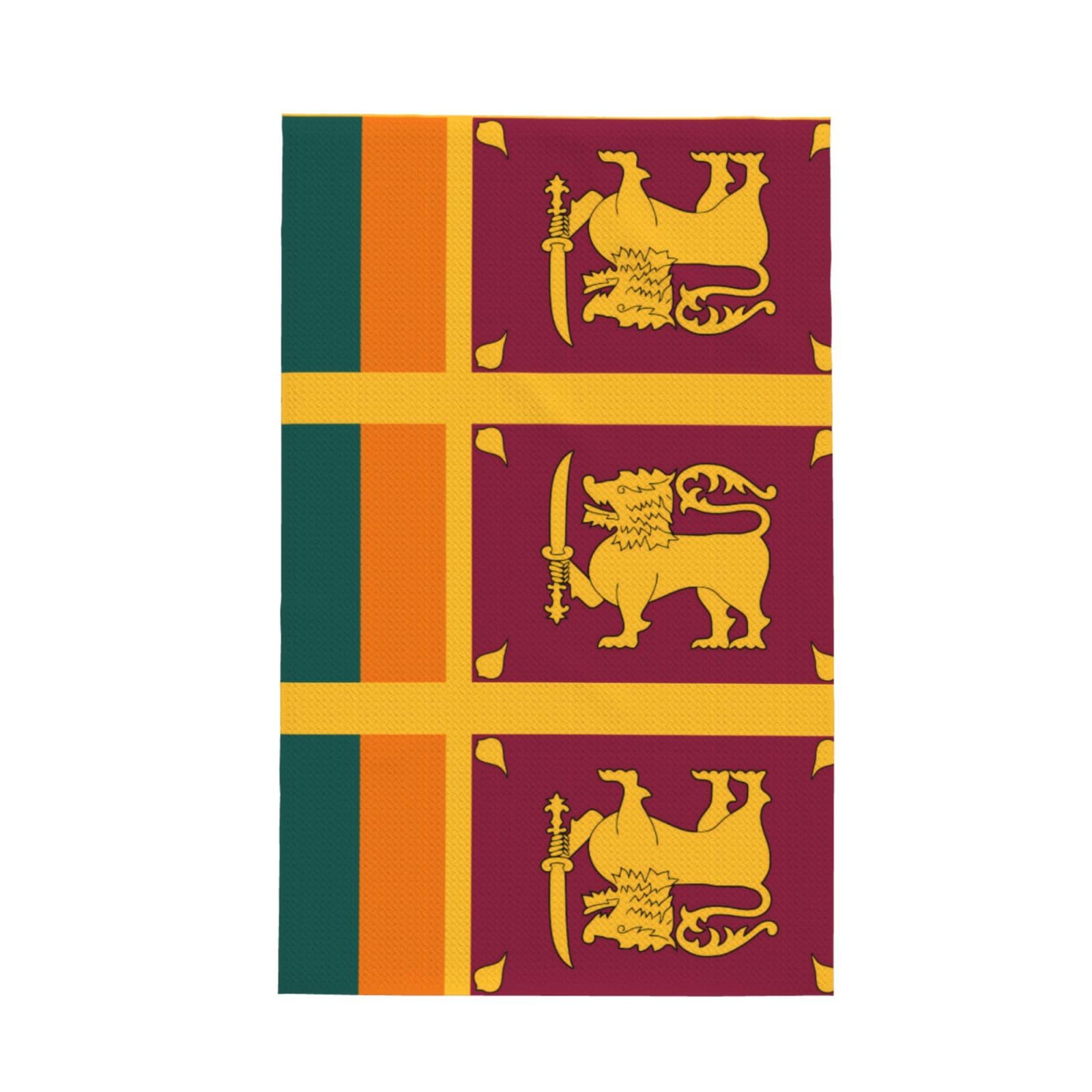 Blwslc Black Sri Lanka Flag Printed Kitchen Towel 16 Inches X 26 Inches Multi-Purpose Kitchen Cloth Dishcloth Tea Towel