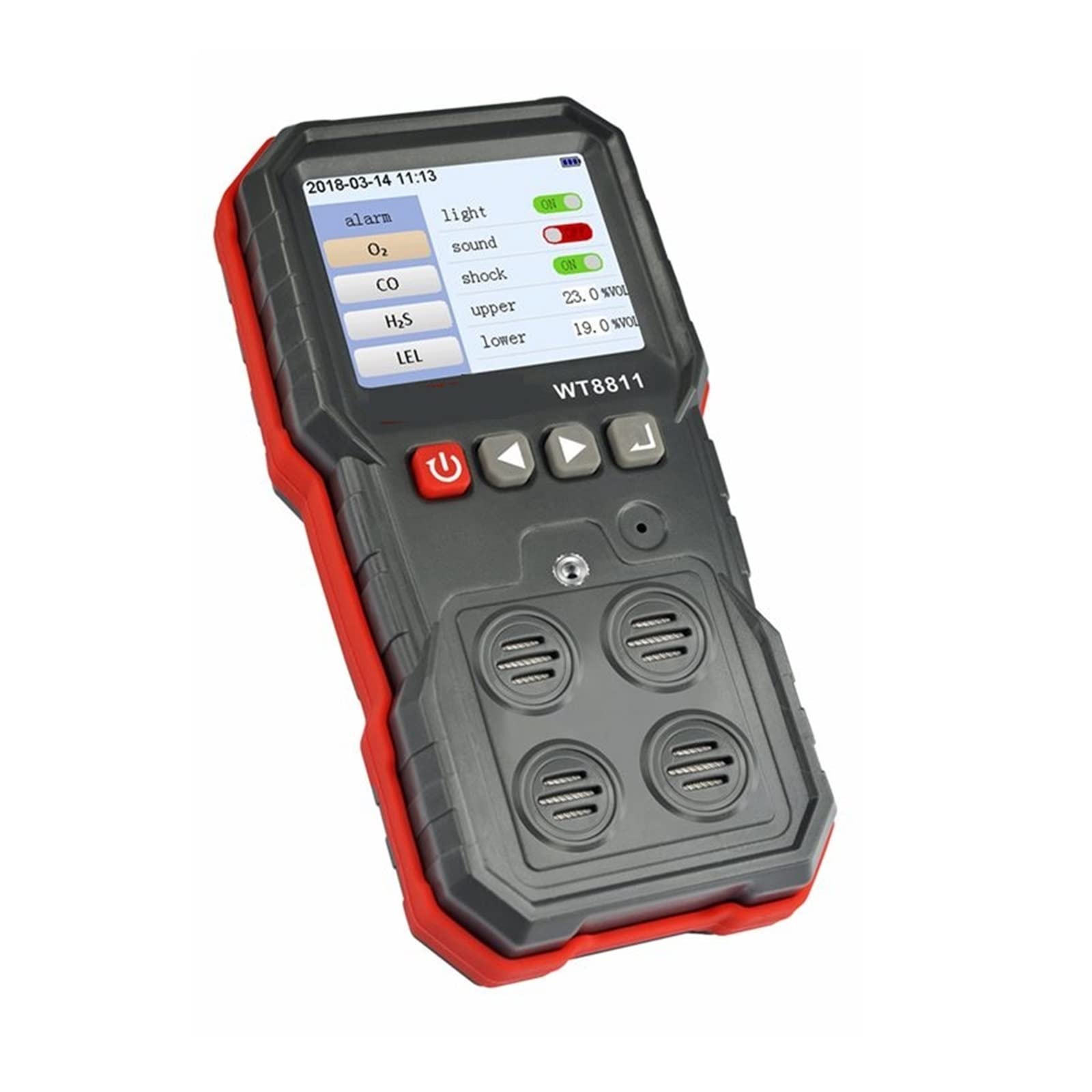 Tragbarer Verbundgasdetektor CO-Monitor Kohlenmonoxid-Detektor Schwefelwasserstoff HS-Sauerstoff-Tester for brennbare Gase Akustischer Alarm