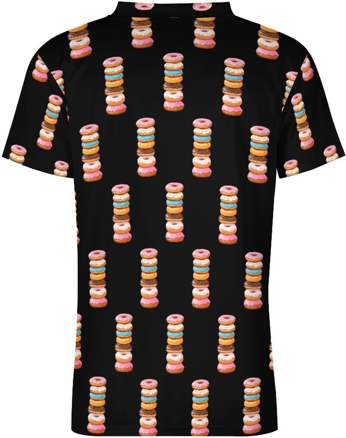 Stack of Doughnuts Men's Running Shirts V Neck Short Sleeve T Shirt Football Jersey Sport Tops 6X-Large