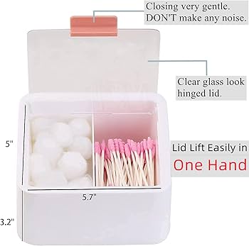 Home Tbestmax Clear Qtip Holder Plastic Cotton Swab Ball Pad Organizer