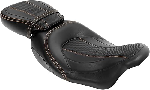 Asiento de dos plazas para piloto y pasajero de perfil bajo apto para Harley Touring Road King Road Glide Street Glide FLHX Electra Glide Ultra