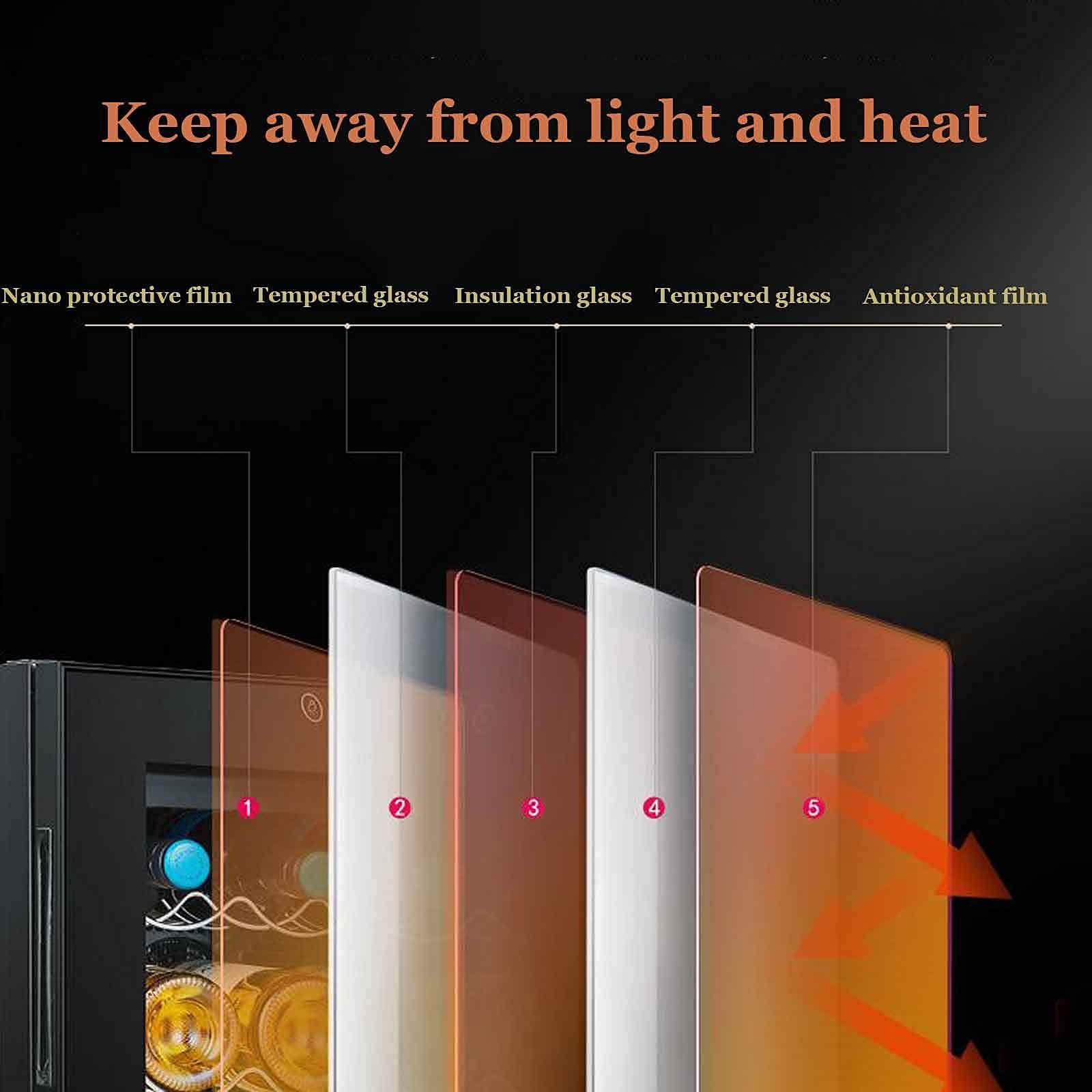 Gagalu 4 Bottle Wine Cooler,Mini Bar Refrigerator Beverage Refrigerator And Cooler Table Top Vertical Wine/Drinks Cooler 8-18°C Adjustable Temperature Black on Fridge.com - View 4