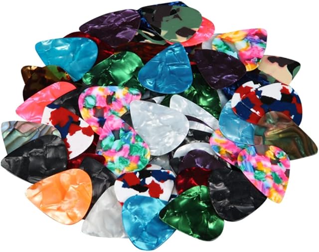 ALLY-MAGIC 50 Pcs Guitar Picks 0.46 mm Guitar Picks Guitar Plectrums Celluloid Pick for Acoustic, Electric, Bass Guitar including Y2JTBP (B)