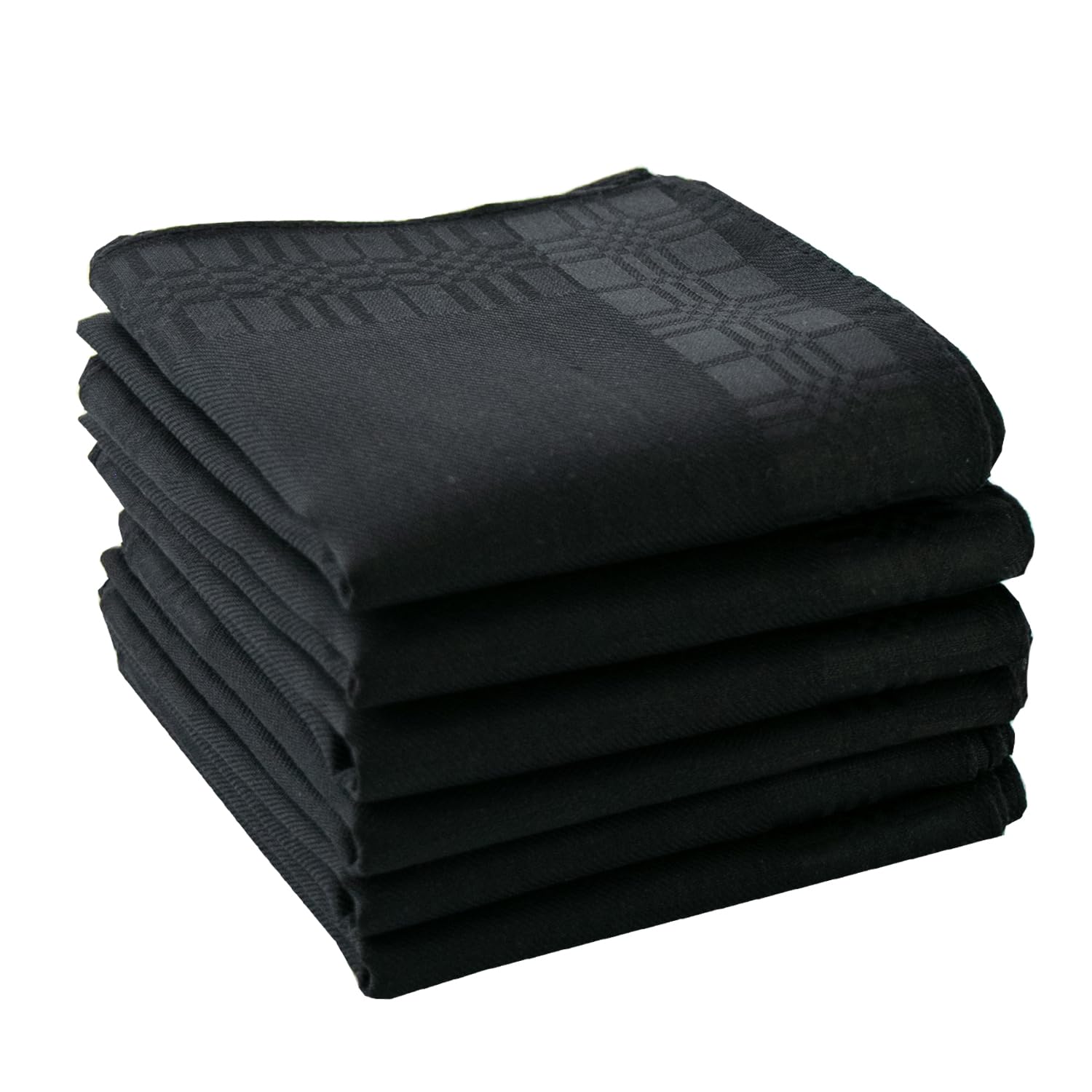 Srffbremeoly Men's 04-Black6pcs Assorted Handkerchief Plaid 100% Cotton Handkerchiefs Soft White Black Hankies Pocket Square, One Size