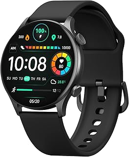 CISIYOO Smart Watch (Answer/Call) 1.43 Inch HD Touch Screen Activity Tracker with Heart Rate, Blood Pressure, Blood Oxygen, Sleep Monitor, 105 Sports Modes, IP68 Waterproof Smart Watch(Black)