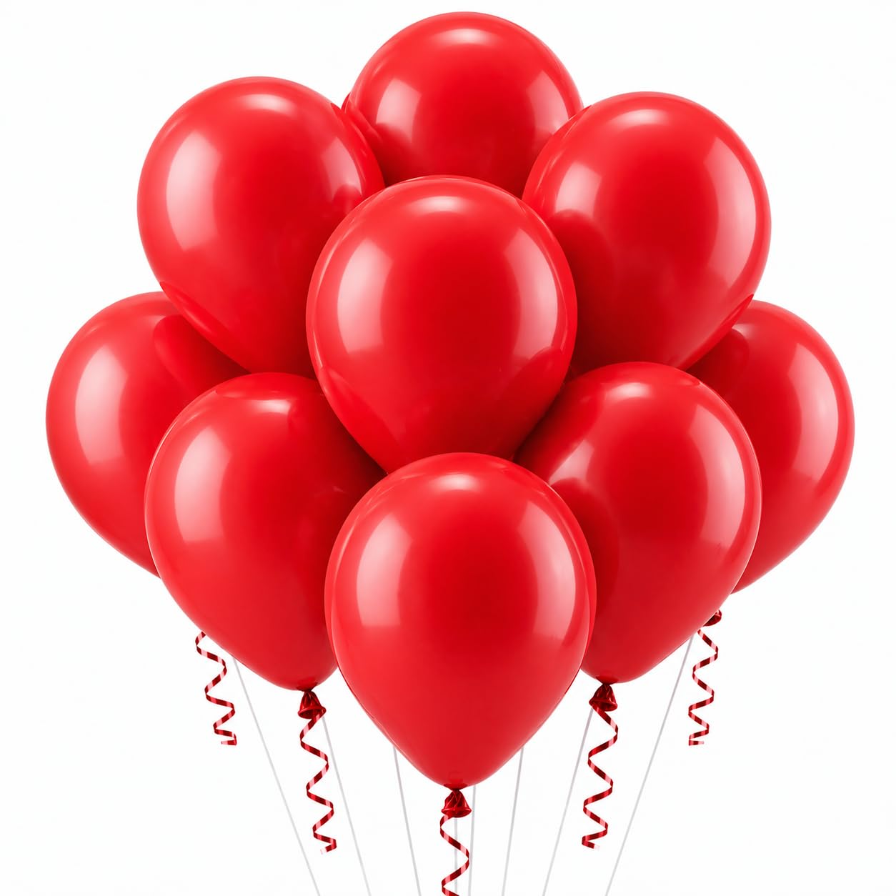 Red 12 Inch Balloons 50 Pack for Birthday, Baby Shower, Engagement, Wedding Decorations - Plain Round Latex Party Balloons