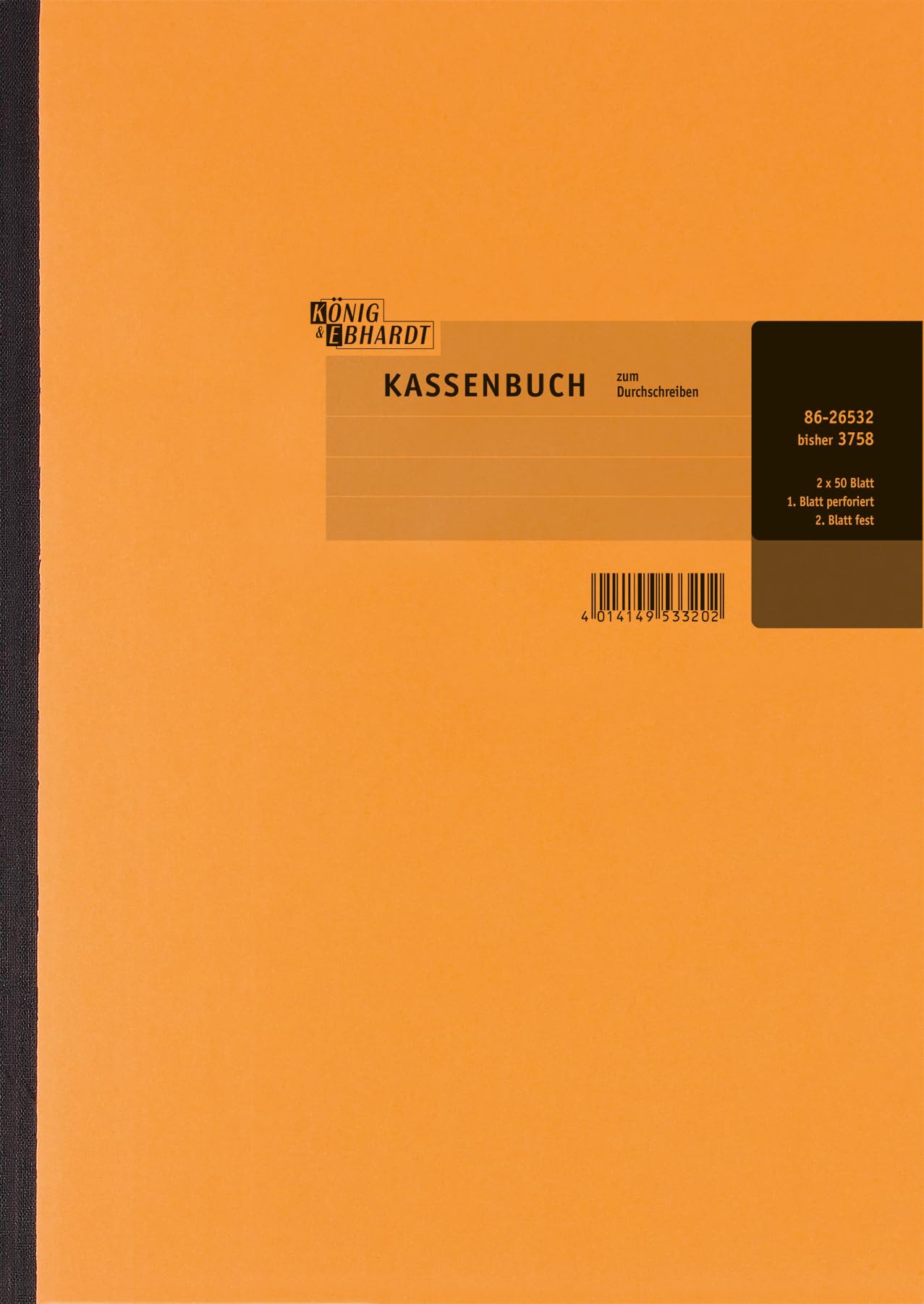 König and Ebhardt König & Ebhardt 8626532 Business Book/Cash Book (A4, for Copying 2 x 50 Sheets, Adhesive Binding)