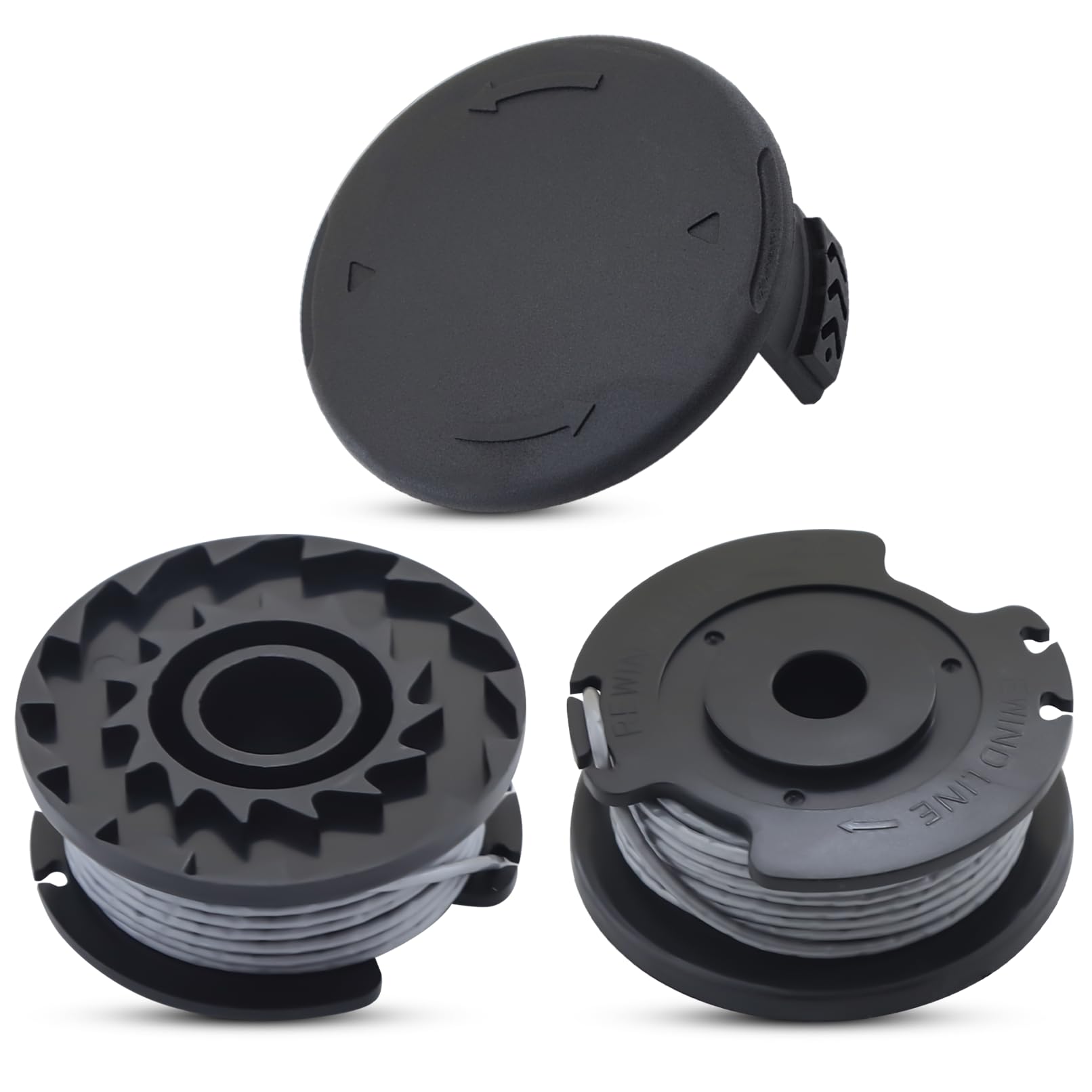Mtanlo Replacement Spools and Wire for Bosch Art 23 SL 26 S 2300 Strimmer Spools F016800569/F016800385 with Spare Spool Cover F016F04557(3 Pieces)