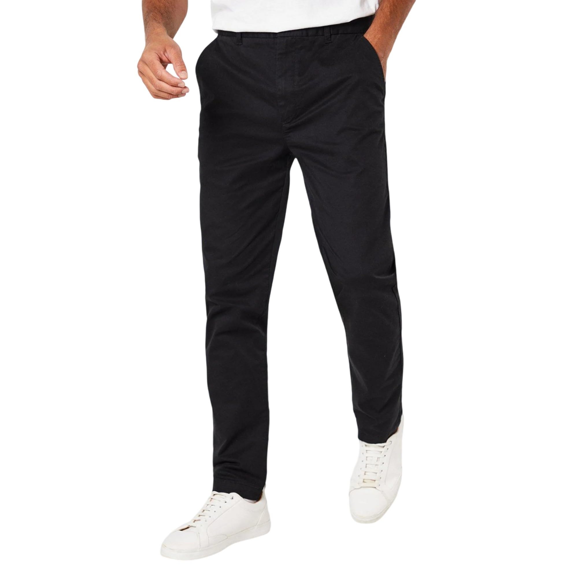 Burton Men's Black Chino Slim Trousers (38R) (Black)