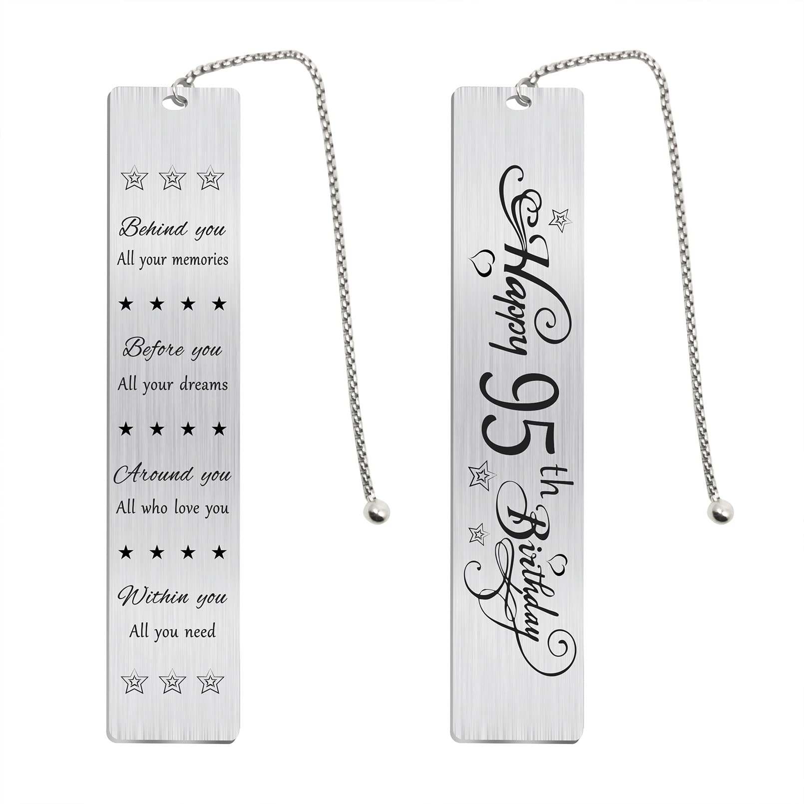 Jzxwan 95th Birthday Gifts Card for Women Men, Happy 95 Year Old Birthday Bookmark Gift for Her Him, Personalised 95 Bday Presents Decorations