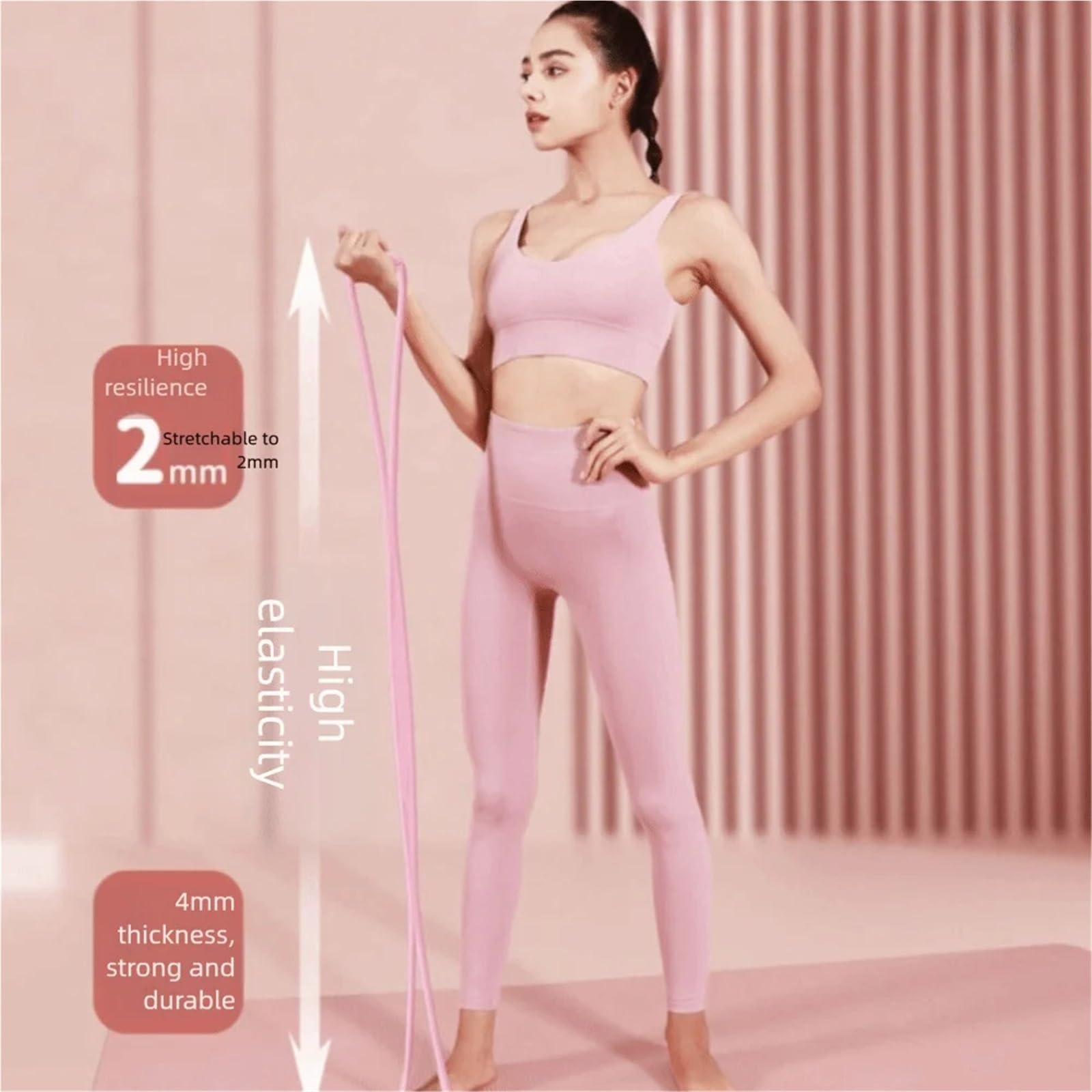 Taśmy oporowe 8 szt. Taśma oporowa do jogi Miękkiego silikonu Ćwiczenia szybkiego odbicia 15/25/35 LB Fitness do treningu mięśni(25 lbs blue)