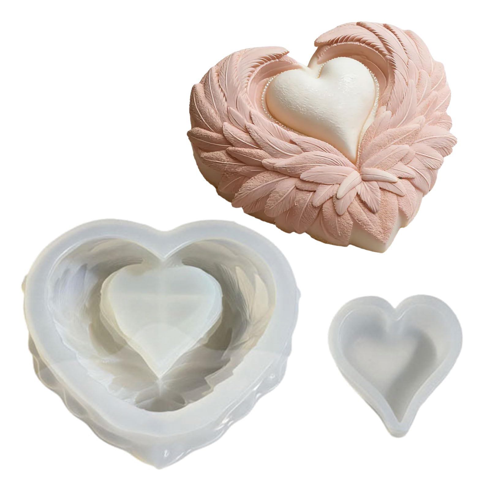 ATRYG Unique Heart Shape Silicone Baking Tool Mousses Cake Decorating for Making Chocolate, Candy, Candle, Soap