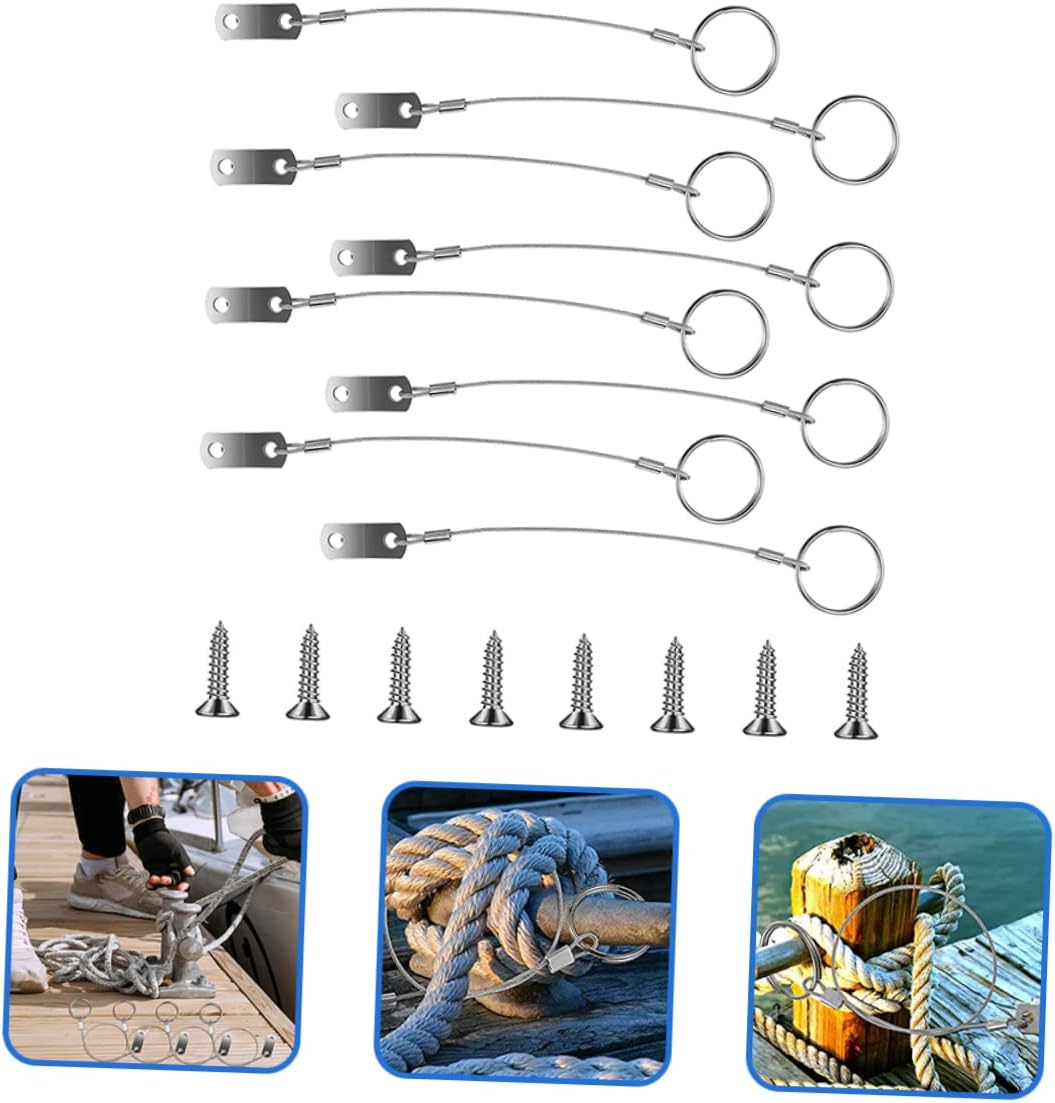 POPETPOP Stainless Steel Safety Tether Cable with Ring Corrosion Resistant Hardware for Boats Bikes Motorcycles and Outdoor Equipment Securement