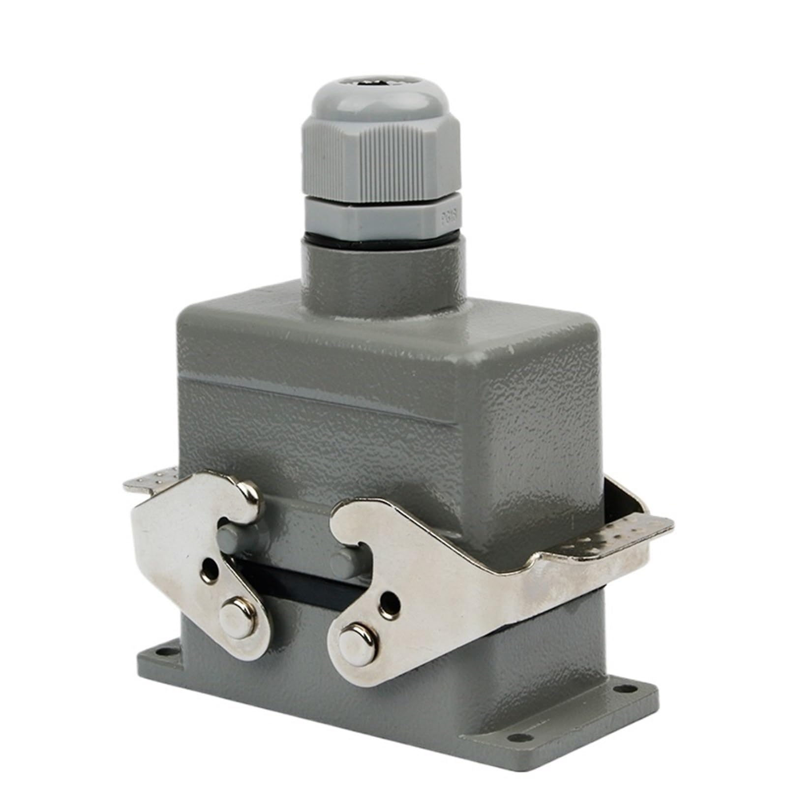 Conector industrial rectangular HDC-HSB-004 con salida superior 4P 6