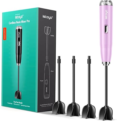 ISTOYO Mezclador de resina de alta calidad, batería de mano, mezclador de epoxi para guardar tu muñeca, mezclador de resina epoxi, moldes de resina