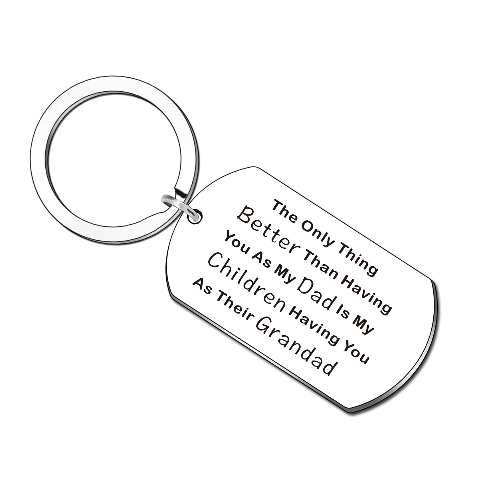 Wtopp Silver Grandad Gifts, Gifts For Grandad,Appreciation Dad Gift Grandad Keyring The Only Thing Better Than Having You As Dad Is My Children Having You As Grandad Keyring Fathers Day