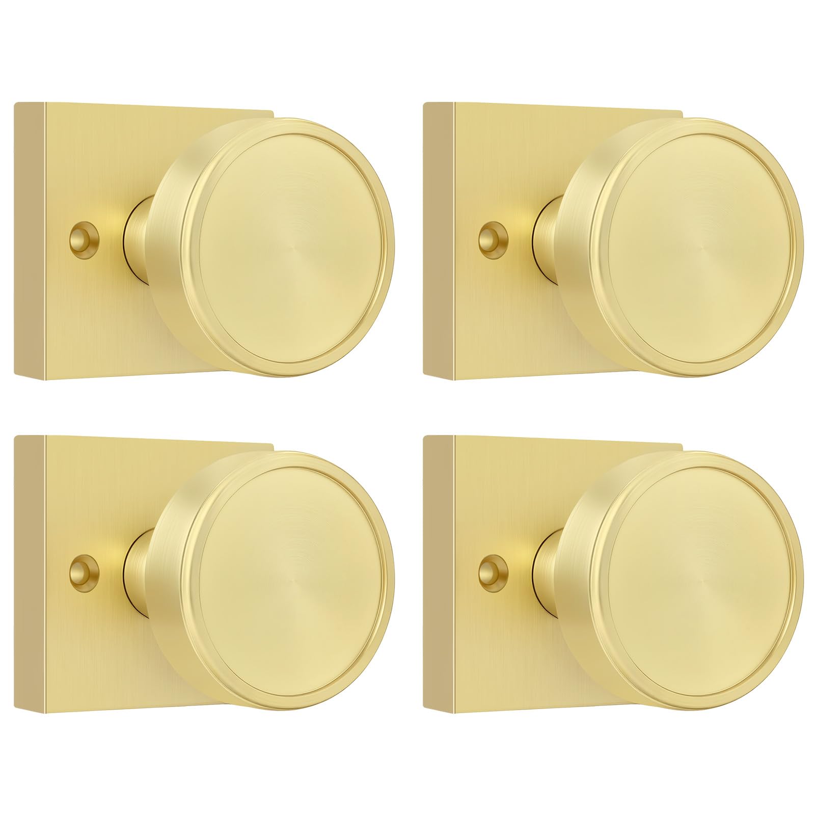 Brushed Gold Door Knobs - 6 Pack Privacy Knobs -11