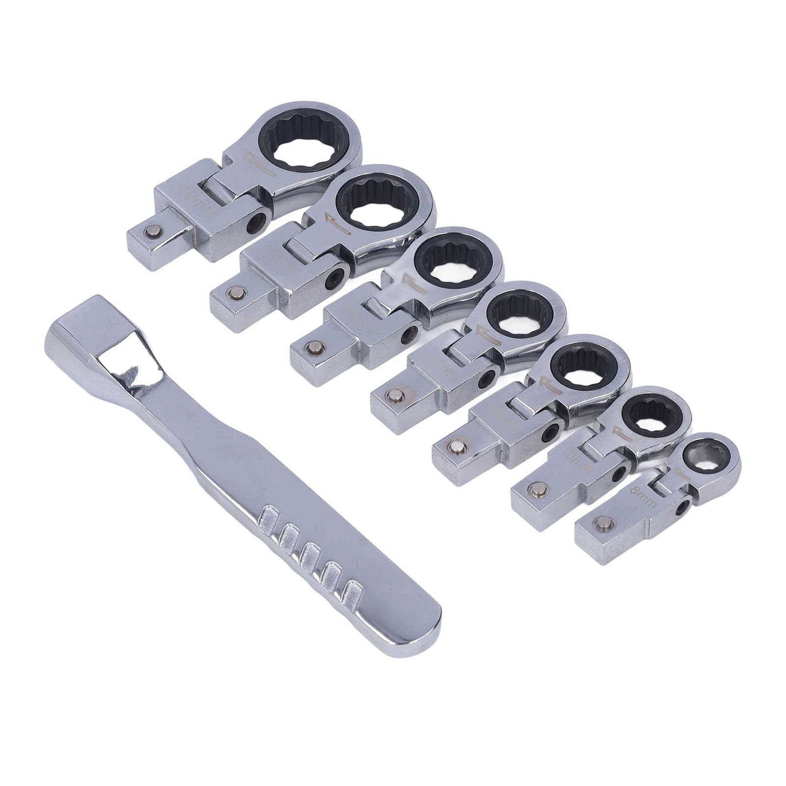 Clé à cliquet pour vis inaccessibles | Kit SEAFRONT 8 pièces à tête rotative