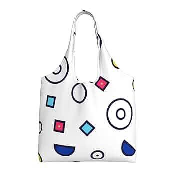 幾何学模様トートバッグ 目のチャーム付き 幾何学模様トートバッグ 目のチャーム付き 幾何学模様トート