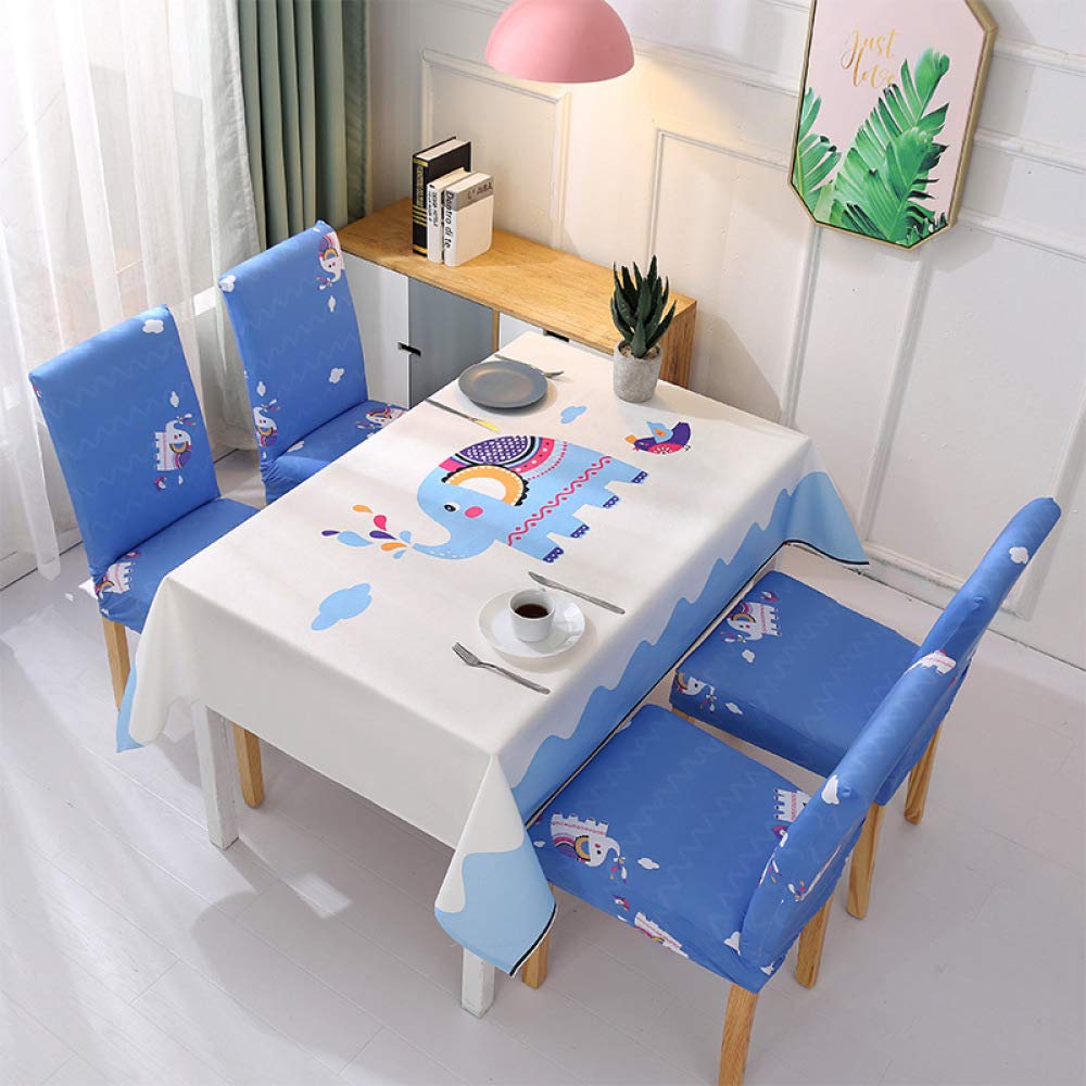 Nappe rectangulaire Baby Elephant et 4 couvre-chaises pour decorer la table de cuisine