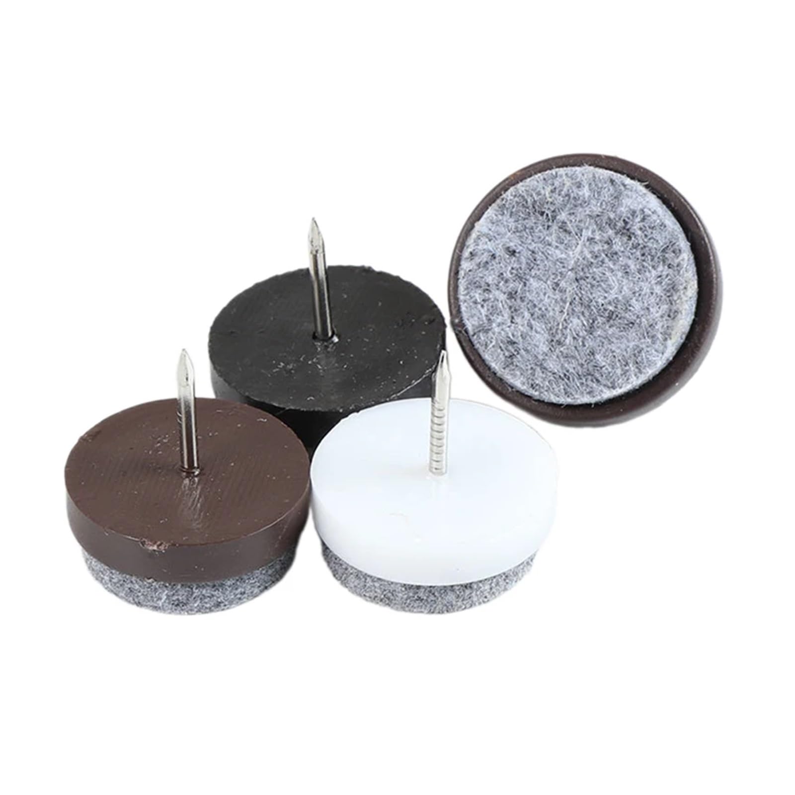 24 protectores de suelo para patas de sillas, color negro, blanco y marrón, 14 – 28 mm, alfombrilla redonda de fieltro para el hogar, protección del suelo, mesa, silla, patas de sofá