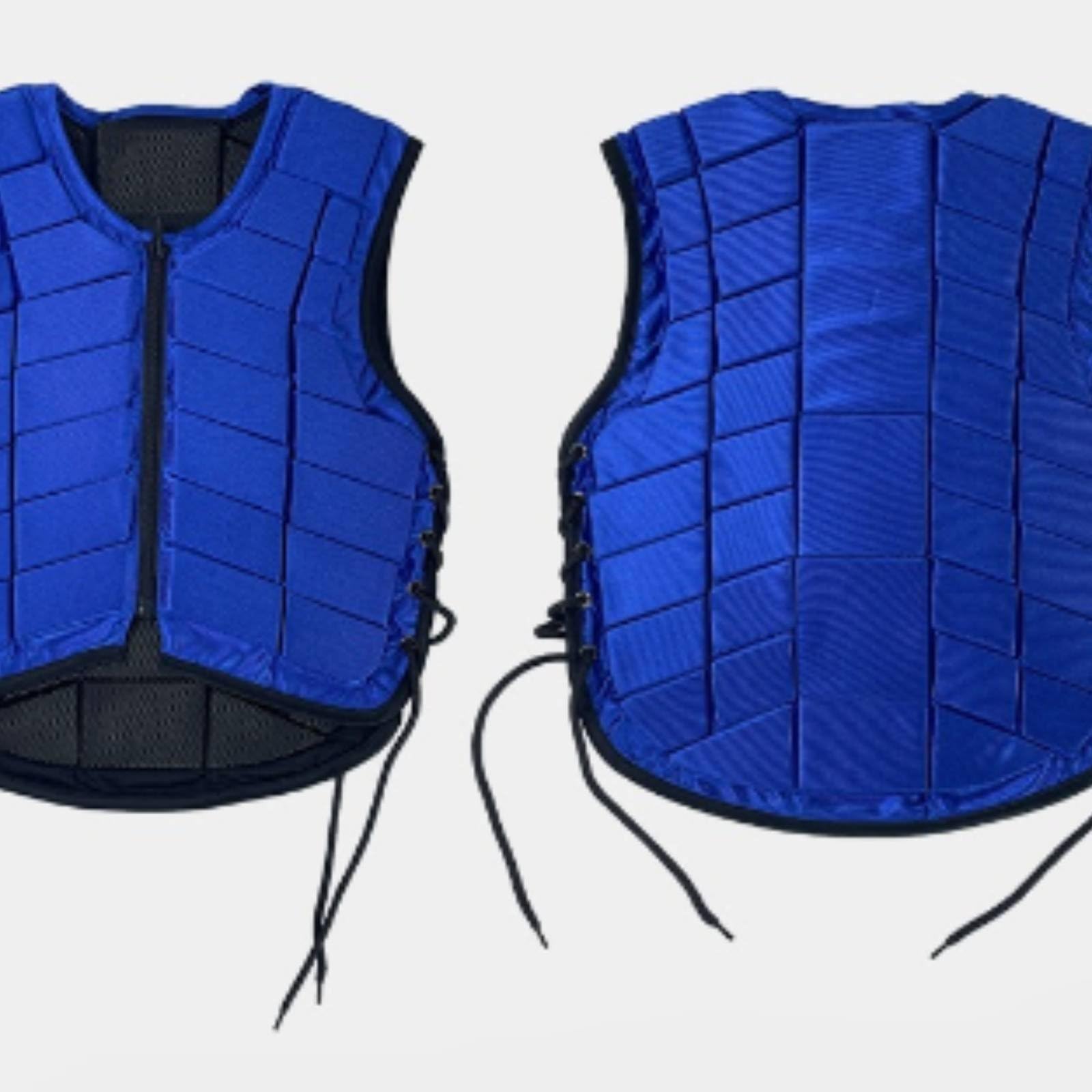 LOVIVER Chaleco Ecuestre con Paneles Segmentados Protector Corporal para Equitación Ajustable Mediante Cordones Laterales Material Absorbente de Golpes y Capa