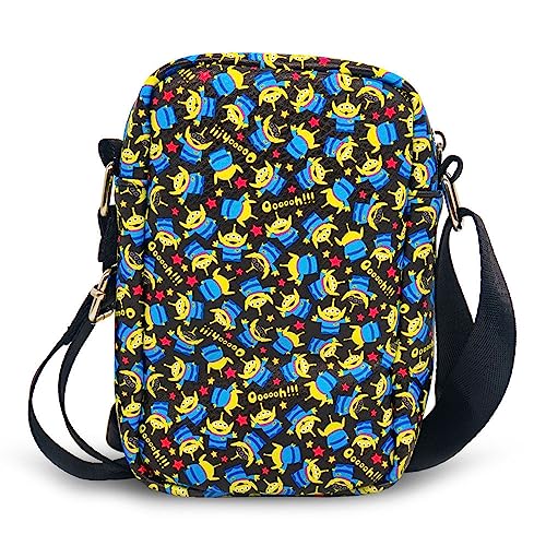 Disney Bag, Crossbody, Toy Story Aliens and Stars Scattered, Black, Vegan Leather3