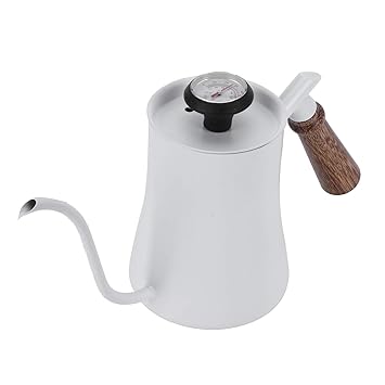 Tea and Coffee Kettle, Gooseneck Kettle Humanized Anti-Scalding Drip Type Hanging Ear Ergonomic Handle 650Ml for Kitchen for Dorm(650ml White)