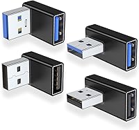 Vista 9 de AreMe Adaptador USB 3.0 de 90 grados, paquete de 4, ángulo hacia arriba y hacia abajo, ángulo izquierdo y recto USB A macho a hembra, extensor
