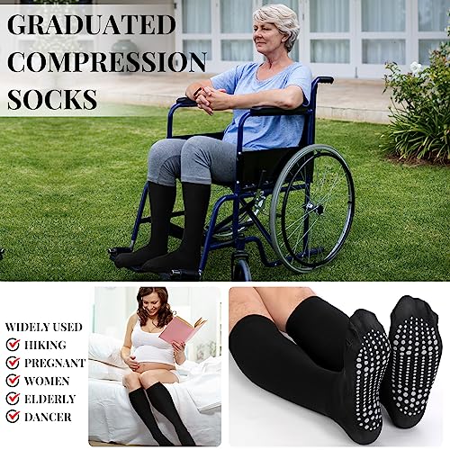 Xtinmee 6 Pairs Compression Socks for Women Men 20-30 mmHg Anti Skid Hospital Compression Sock with Non Slip Grips for Safety4
