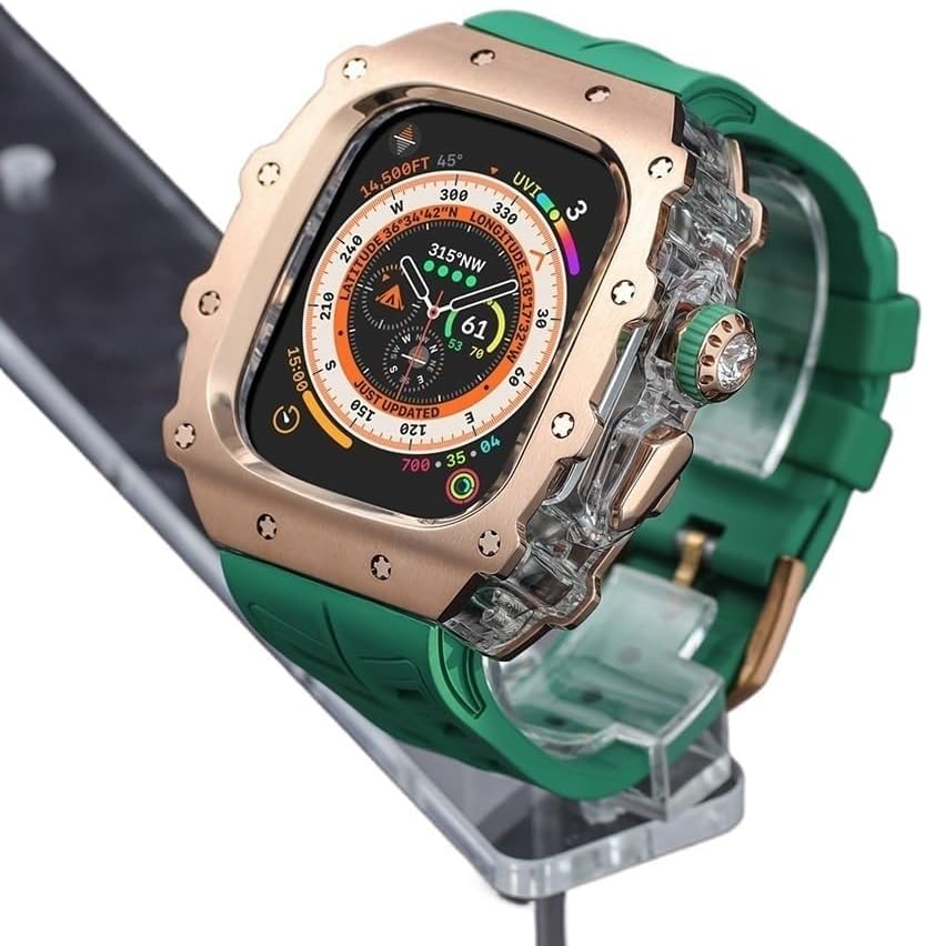 Correa de acero resistente para Apple Watch Ultra 2 de 49 mm, funda protectora contra golpes