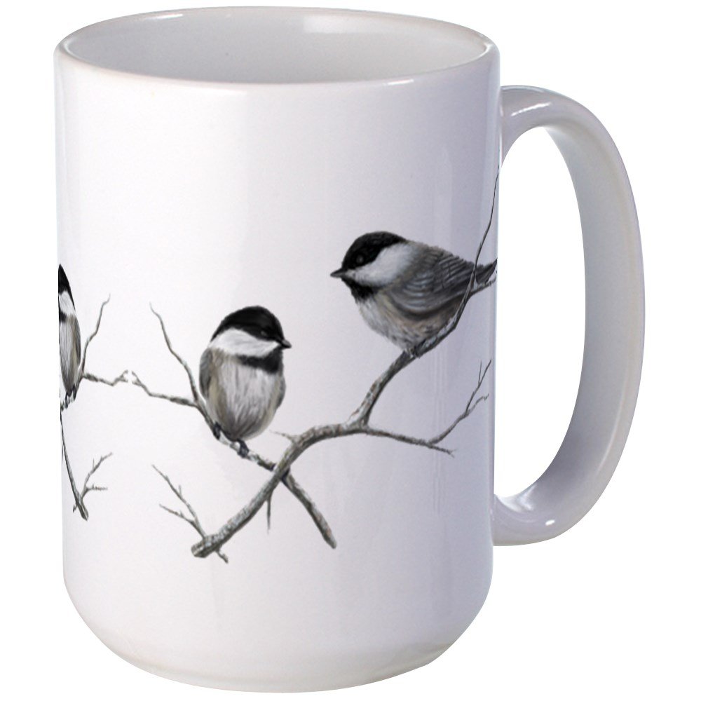 CafePress Chickadee Song Bird Mugs 15 oz (444 ml) Ceramic Coffee Mug