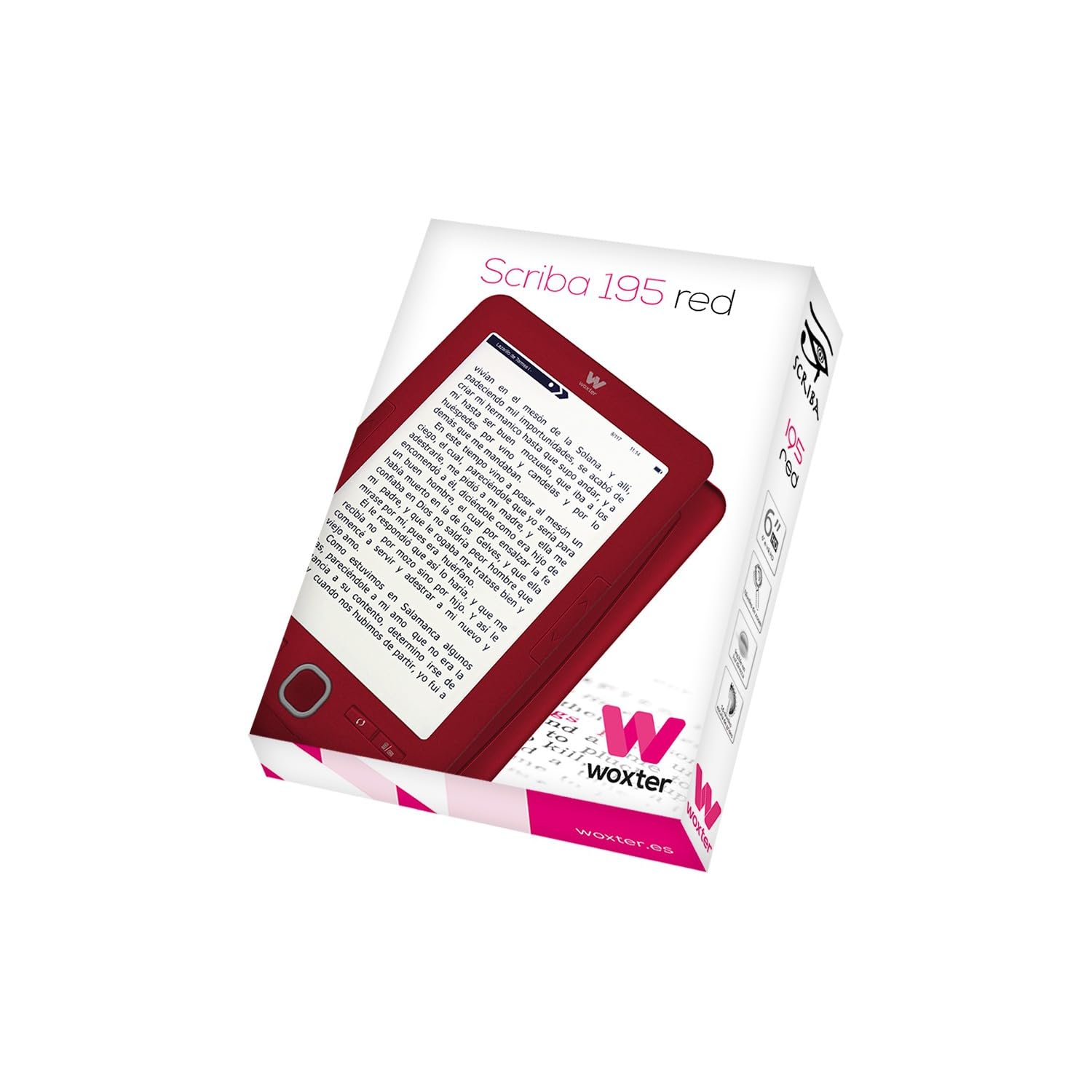 Woxter Scriba 195 E-Book 6 cali 4 GB e-Ink Rosso