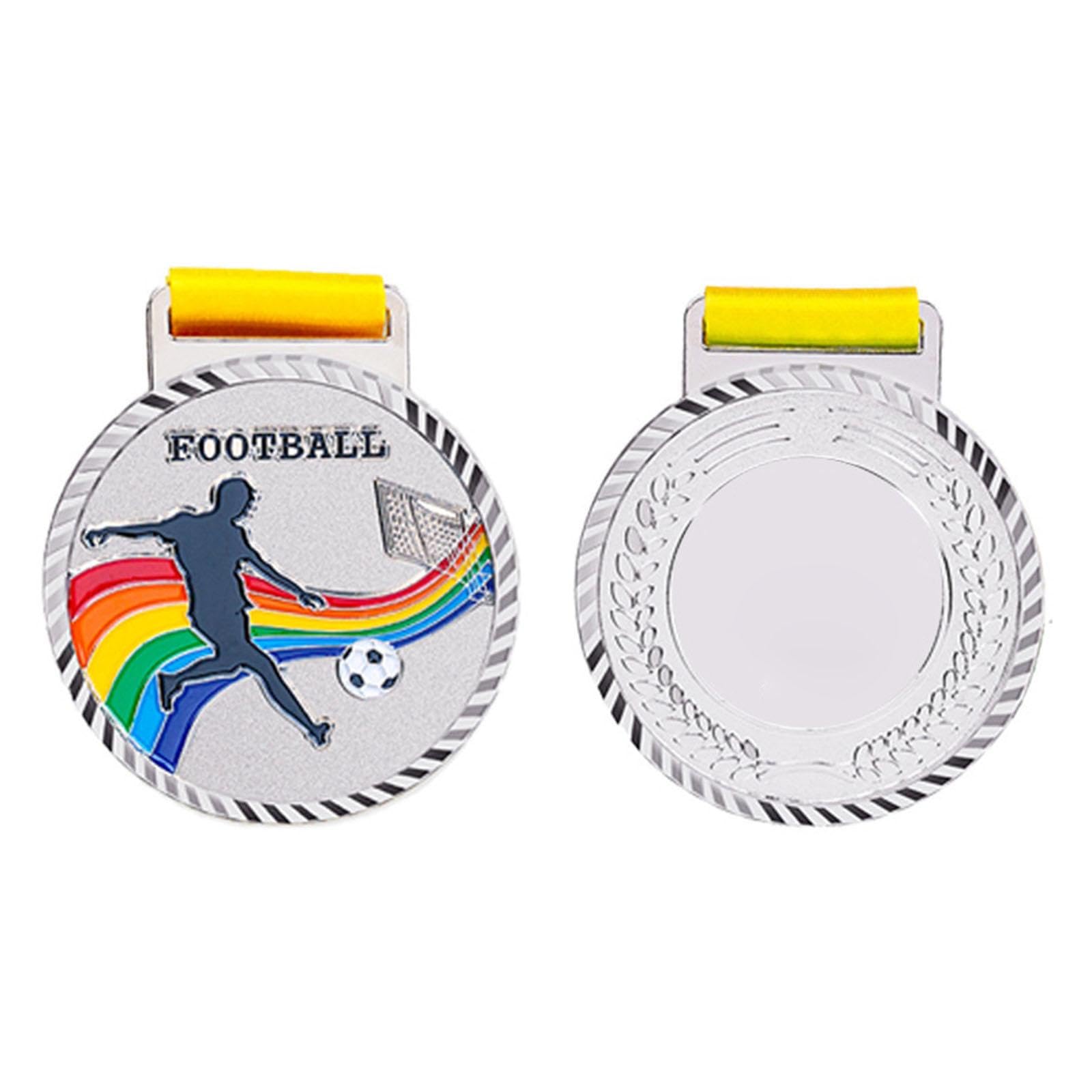 12 Stück Auszeichnungsmedaille Sportmedaille Fußballmedaille Siegesmedaille aus Widerstandsfähigem Metall mit Individuelle Gravur für Schulsportfeste