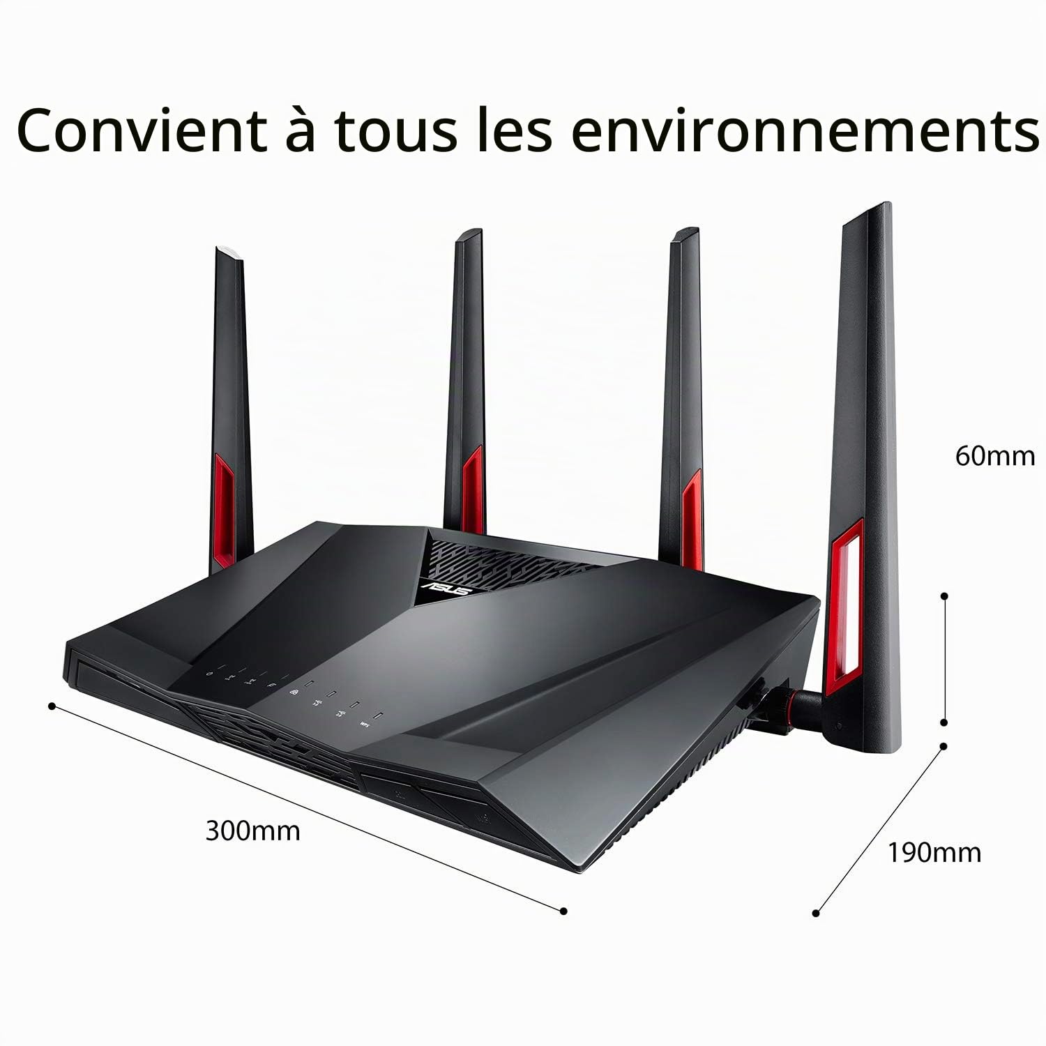 ASUS RT-AC88U - Routeur gaming Gigabit double bande Wi-Fi-AC3100 avec MU-MIMO, AiProtection par TrendMicro pour sécuriser votre réseau, technologie AiMesh et l'accélérateur de jeux WTFast
