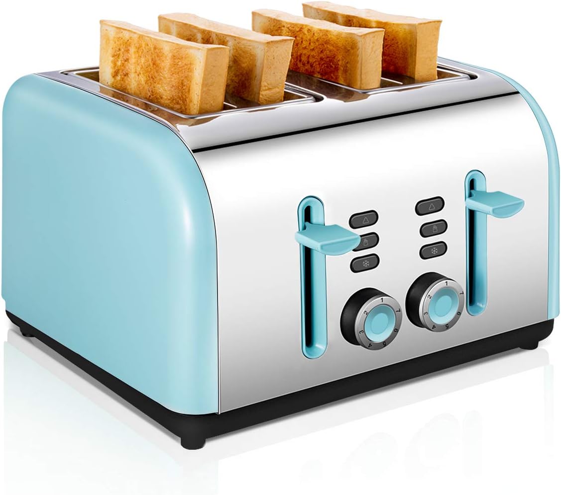 4 Slice Toaster Extra-Wide Slot (Blue)