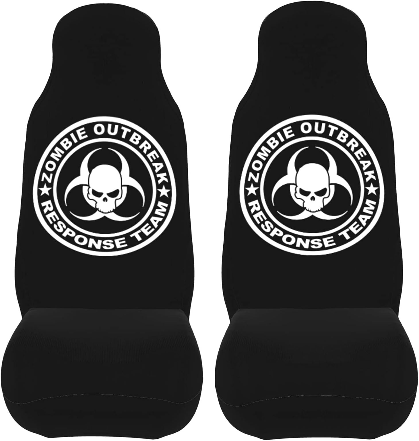 WAGJAM Zombie Outbreak Response Car Seat Cover 2pcs Easy to Install Breathable Saddle Cover Suitable for All Seasons Fit Most Cars SUV Sedan Trucks