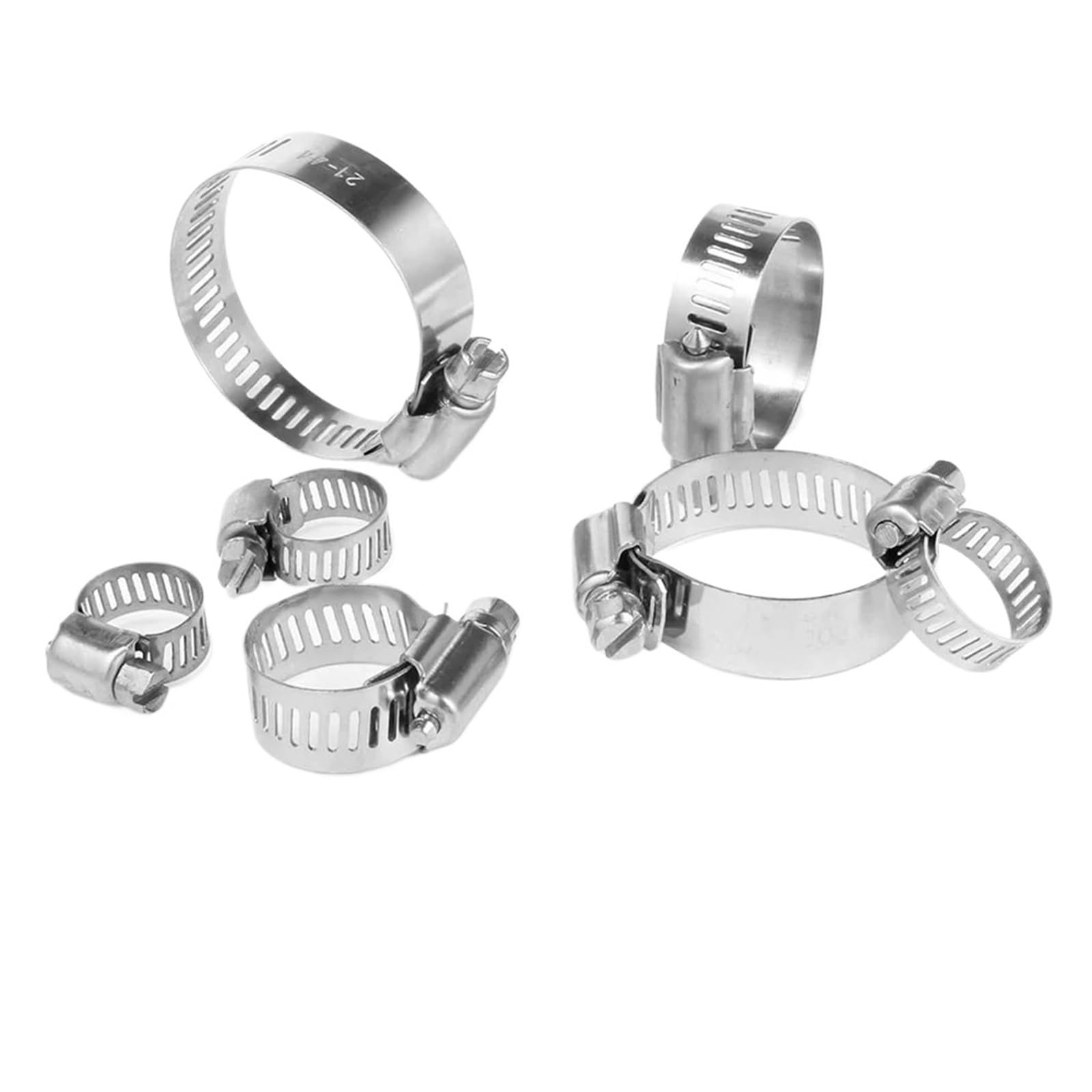 Taronix One Color 10Pcs Stainless Steel Adjustable Drive Hose Clamp Worm Size Clip Hoop Hose Clamp(25-38Mm)