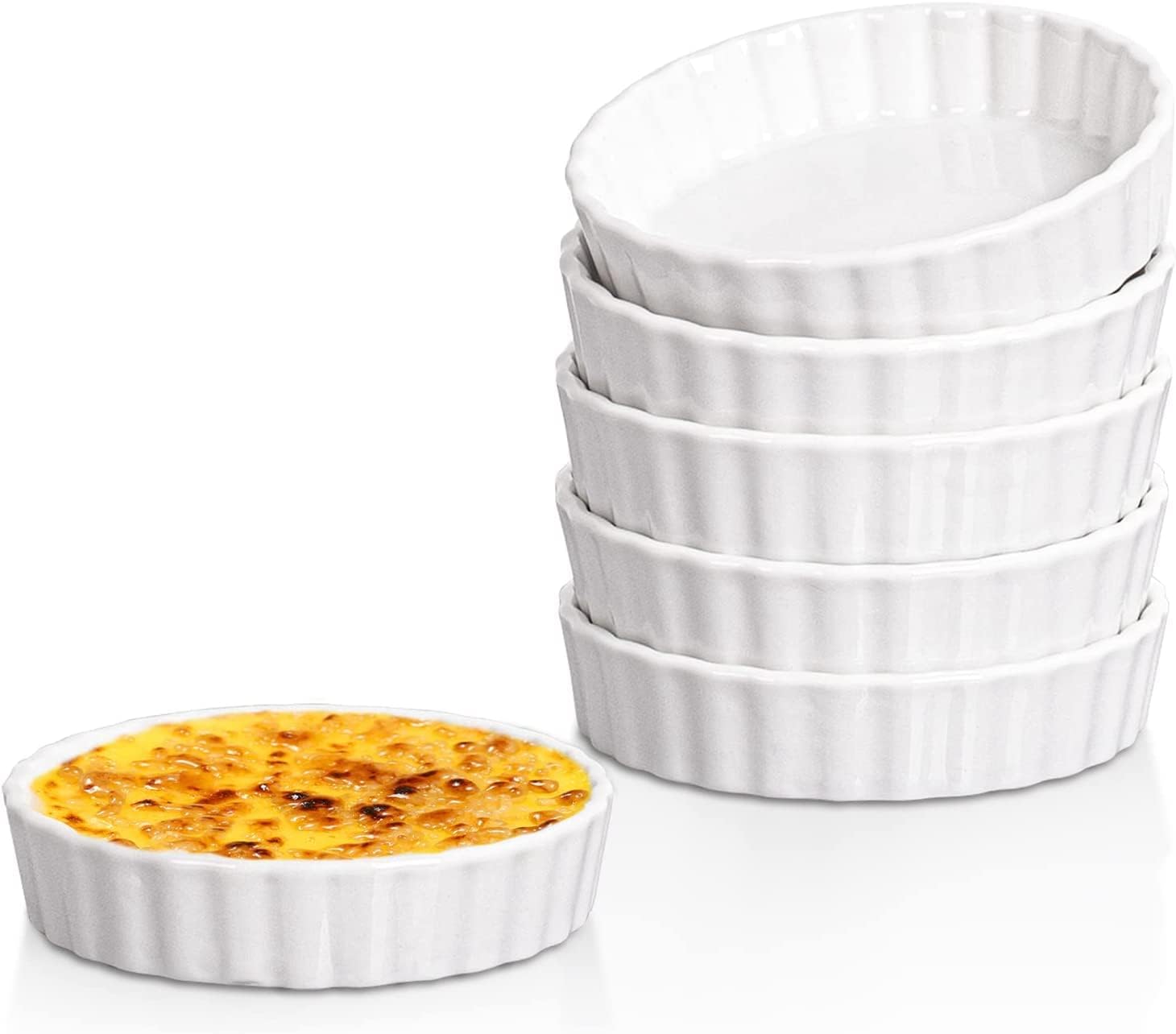 Delling 6 PACK 8oz Ramekins - 6 PACK 12oz French Onion Soup Bowls