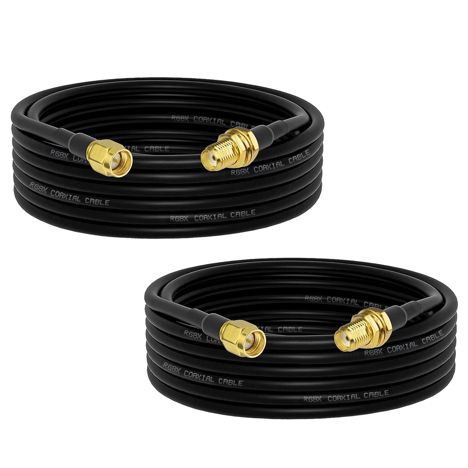 Superbat Câble Antenne SMA 3m SMA Mâle vers Femelle Câble RG8X 50Ohm pour Mesure SWR, Analyseur de Spectre, Amplificateur à Faible Bruit LNA, Dongle RTL SDR, Récepteur ADS-B,Antenne (2 pièces)