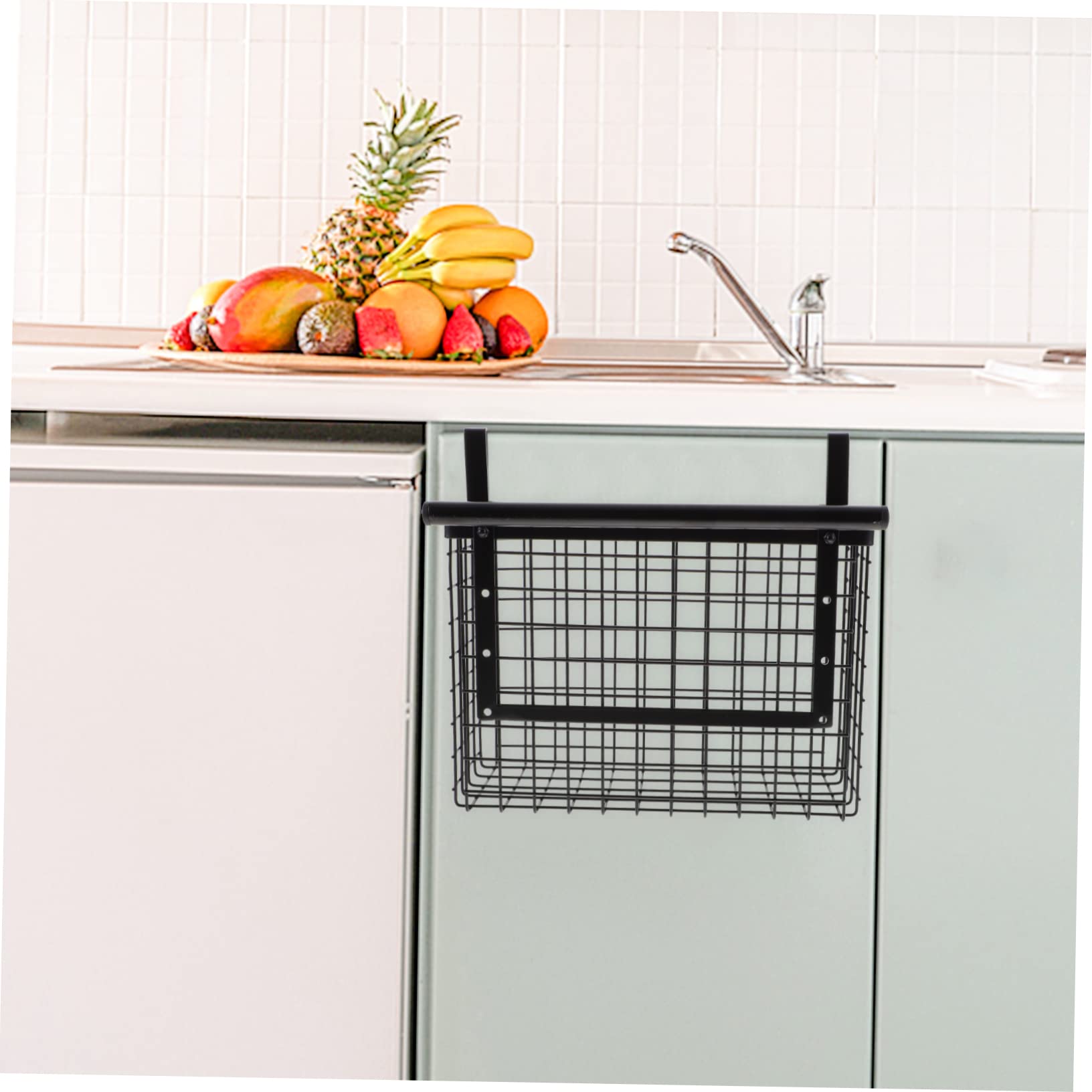 Zerodeko Cesta Colgante y Resistente a Ambientes Húmedos de Acero al Carbono Alta Capacidad de Carga Negro Organizador para Cocina Adecuado para Armario de Pared