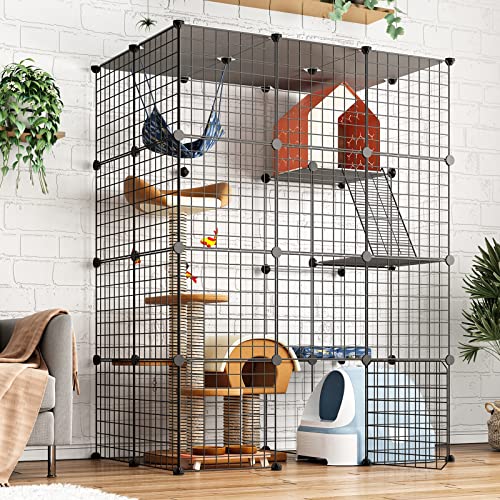 Eiiel Large Cat Cage Indoor Diy Cat Playpen Detachable Metal Wire Kennels Crate 2X3X4 Large Exercise Place Ideal For 1-3 Cat… #TOP7