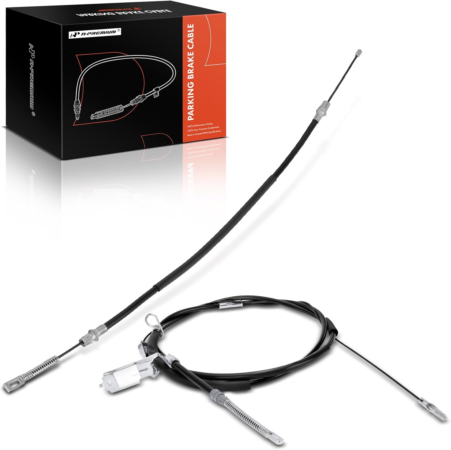 A-Premium Rear Driver and Passenger Side Parking Brake Cable Assembly Compatible with Ford Models: F-150 F150 2004-2005, Crew Cab Pickup, 2-PC Set - Replace# 5L3Z2A635AA, 5L3Z2A635C