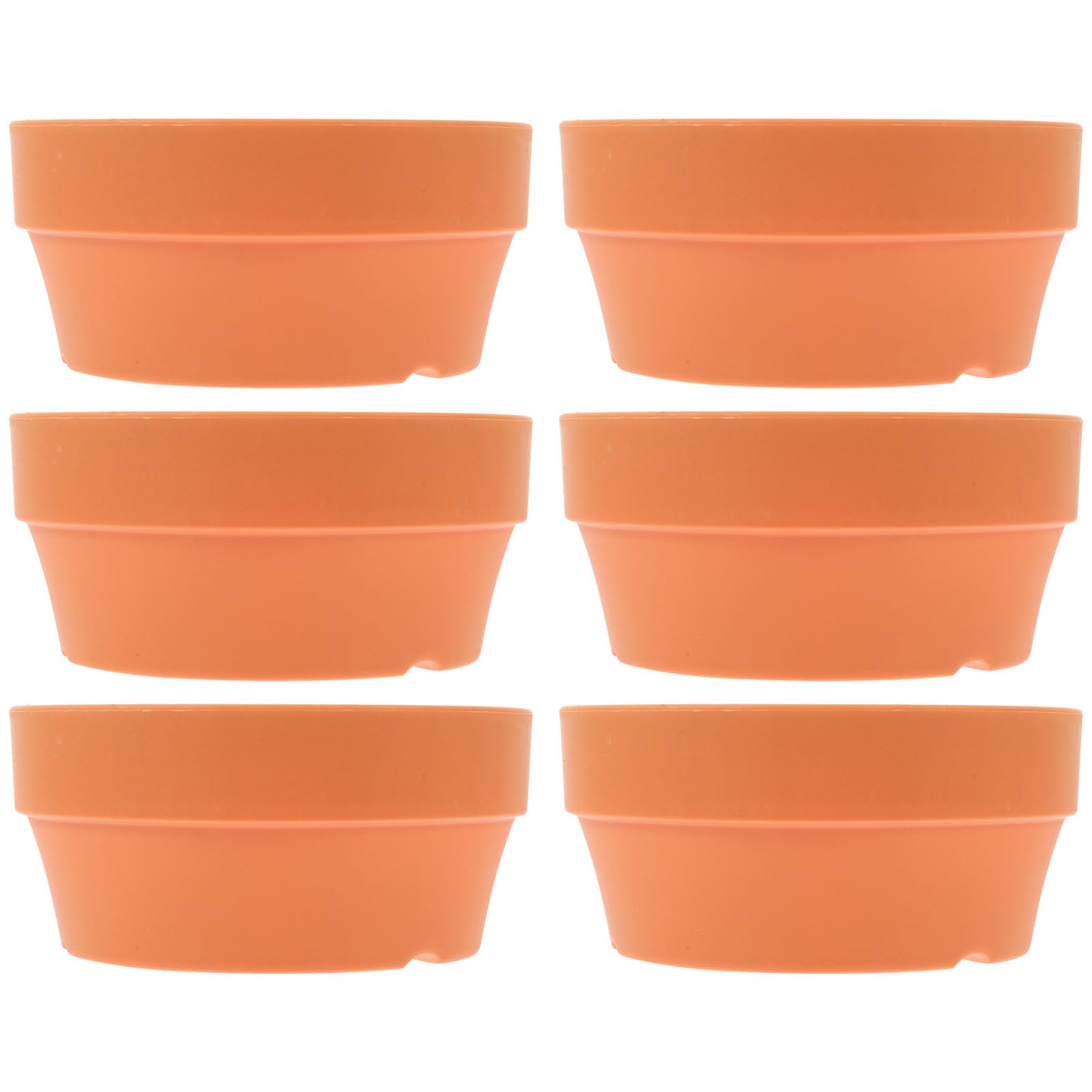 Operitacx 6Pcs Plastic round Shallow Pot Planter with Drainage Hole for Succulents Small Flower Pots Indoor Wedding Terracotta Plant Outdoor Garden Supplies