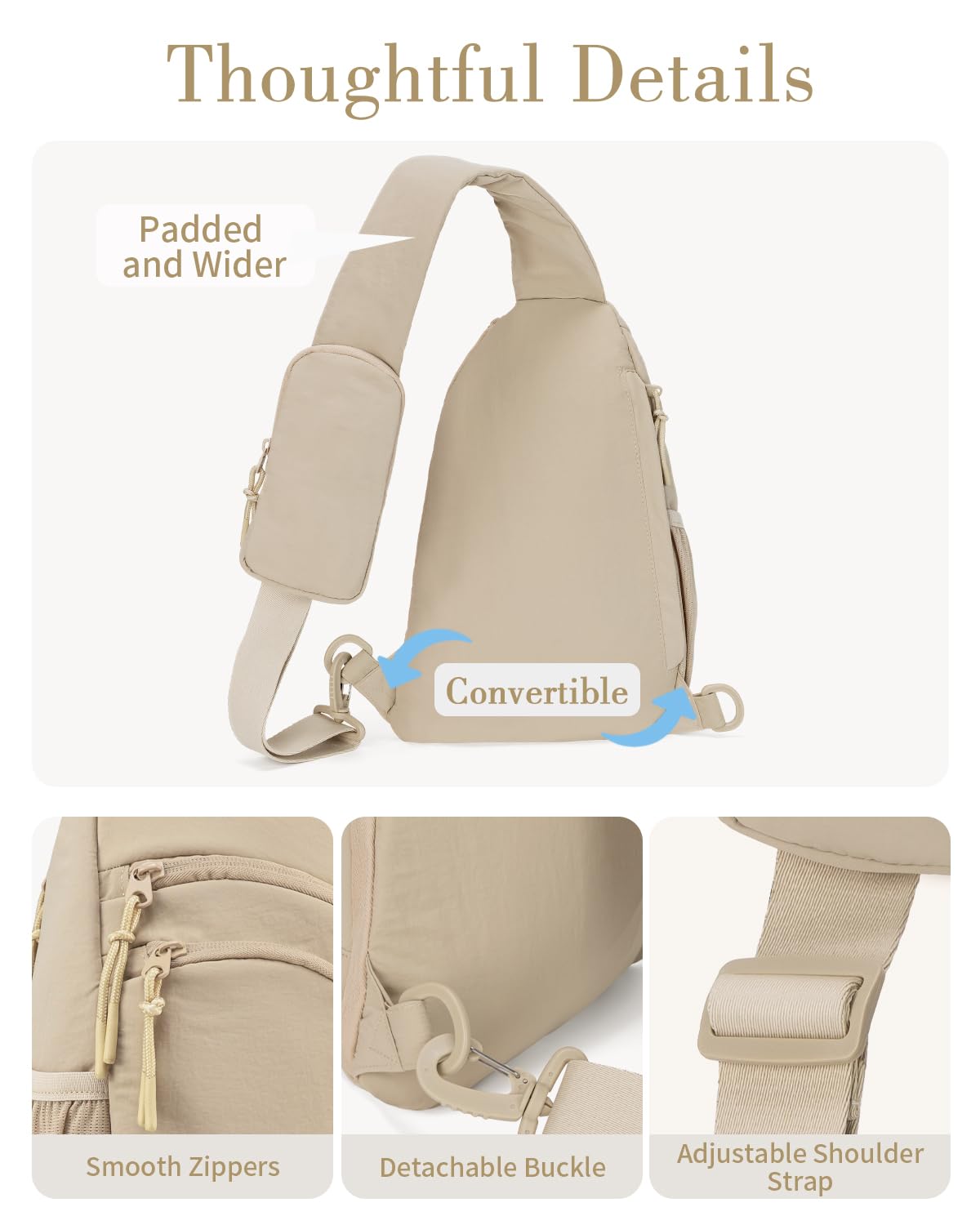 Zaino Monospalla Donna Uomo Marsupio Tracolla con Tasca Bloccante RFID Borsello Tracolla Sling Bag con Porta Tablet