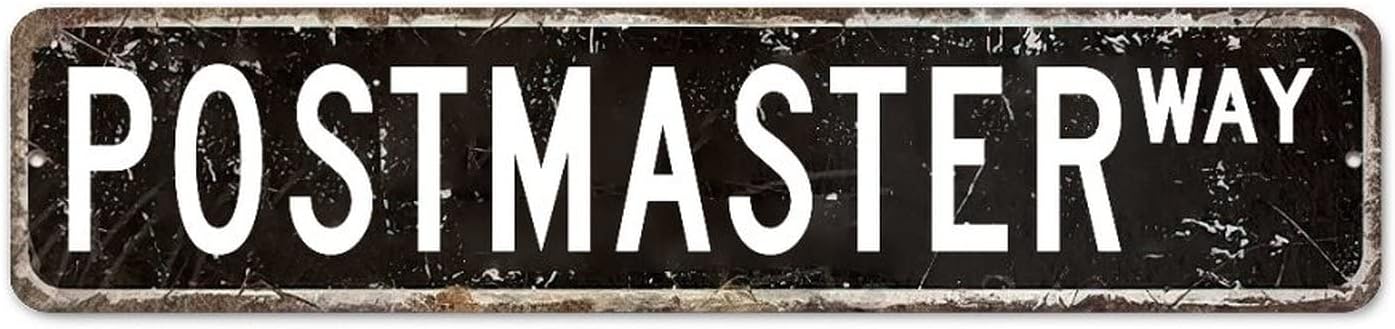Postmaster Custom Street Sign Postmaster Metal Sign Postmaster Decor Postmaster Gift Wall Art Vintage Rustic Metal Wall Sign Shabby Chic Wall Decor For Bedroom Living Room Kitchen Front Porch