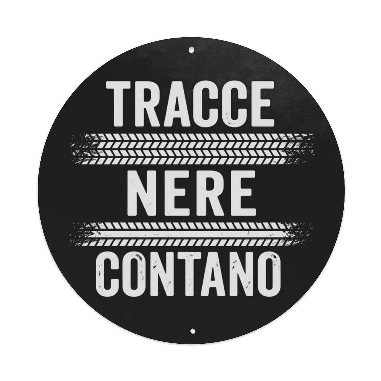 Italian Motorcycle Tire Track Quote Vintage Round Wall Sign Vintage Aluminium Metal Sign, Retro Wall Decor for Home, Bar, Garage & Farmhouse 20x20cm