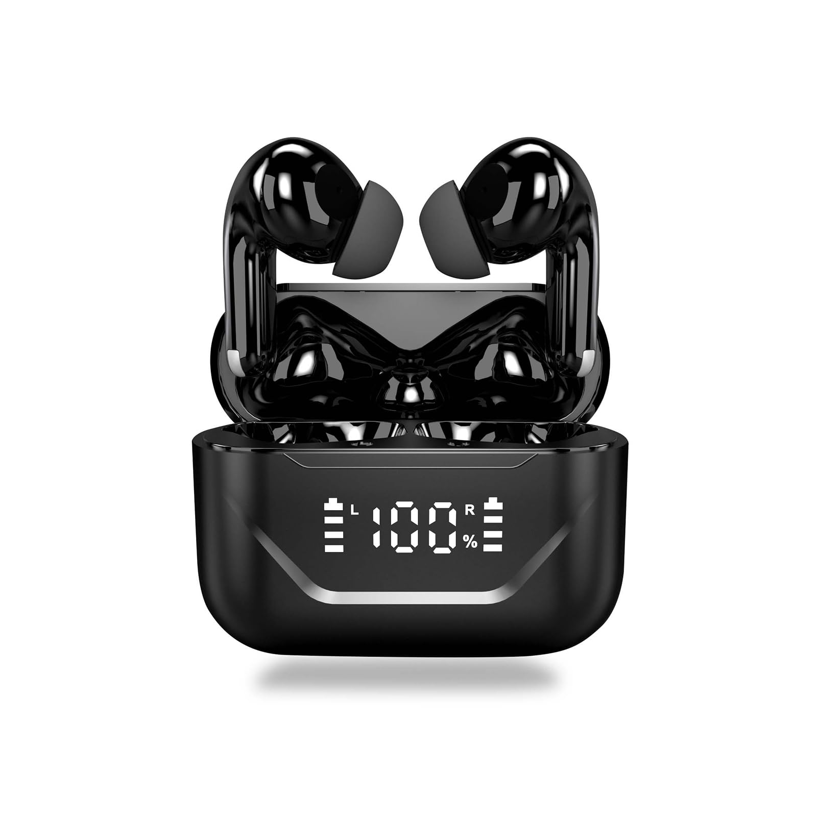 CAIMOSHY Wireless Earbuds, Bluetooth Headphones，Noise-canceling Headphones，42 Hours Playtime, 4-Mics Clear Call，,LED Display, Support Clear Mode，for