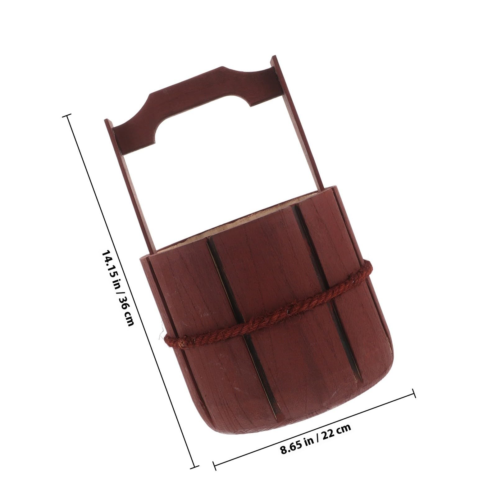 Secchio Scenico in Legno Rosso, Portatile e Sicuro