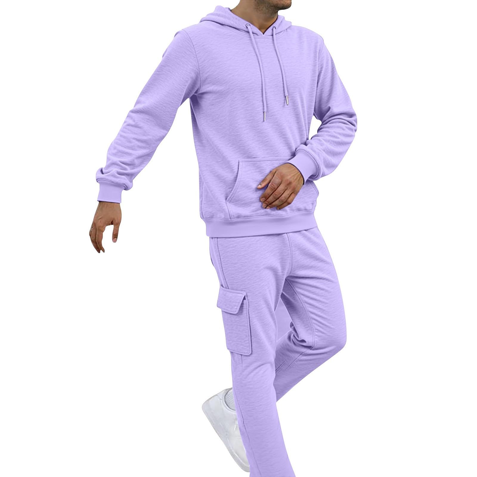 Tuta da allenamento da uomo, 2 pezzi, Hip Hop Y2K, con cappuccio e pantaloni da jogging da uomo, con cappuccio, casual, comoda, sportiva, casual, per il fitness, abbigliamento sportivo